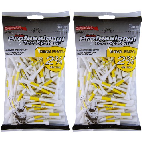 Pride Professional Tee System ProLength 2 ¾" Golf Tees, 100 Count (Pack of 2)