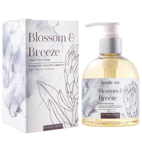 ROMIIE ZOI Liquid Hand Soap with Gift Box - Pure Nature's Embrace - Blossom & Breeze - 260ml/ 8.7 fl.oz