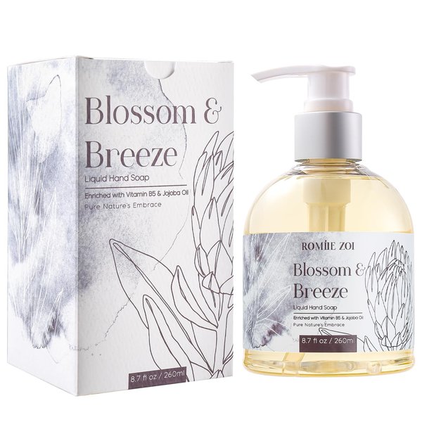 ROMIIE ZOI Liquid Hand Soap with Gift Box - Pure Nature's Embrace - Blossom & Breeze - 260ml/ 8.7 fl.oz