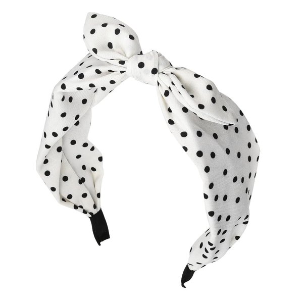 Bunny Ears Headband Polka Dot Bow Headbands for Women Bowknot Headband White Rabbit Ears Headband Bow Knot Headband for Women Girls Retro Polka Dot Headband Bow Hair Bands for Women's Hair Non Slip