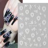 8 Sheets Spider Nail Art Stickers, Halloween Nail Decals 3D Self-Adhesive Black White Spider Web and Spider Design Nail Sticker Halloween Acrylic Nail Art Decoration for Women Holiday Nail Charm