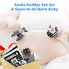 Zendstanding Baby Toys 0-12 Months: Black and White Sensory Toys Baby Socks & Wrist Rattles Newborn Toys with Baby Cloth Book Kits, High Contrast Baby Gifts for Boys Girls