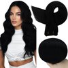 Full Shine Sew In Weft Hair Extensions Human Hair Weft 105 Grams Jet Black Remy Human Hair Silky Straight Weave Bundles Natural Extensions Brazilian Bundles 24 Inch Hair Extensions