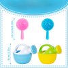 Bath Toys for Kids Ages 3+, Kids Bathtub Toys Water Toys Swimming Pool Toys, Kids Small Watering Can Bath Toys with 2 Bathing Spoons, 3 Pack Shower Toys for Kids Bath Time Fun (Green)