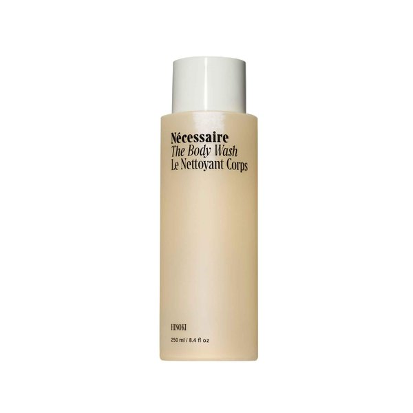 Nécessaire The Body Wash Hinoki - Natural Body Wash for Women & Men, Softening Shower Gel with Gentle Exfoliating Acids AHA/BHA/PHA. Gel Cleanse, Dermatologist-Tested. 8.4 fl oz.