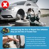12V DC Portable Tire Inflator with Auto Shut-Off, LED Light, Carrying Case - For Car, Motorcycle, Bicycle Tires