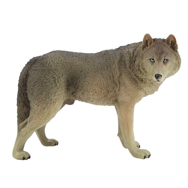 SUNGOOYUE High Simulation Wildlife Animal Model Toy,Wolf Shape Toy Collection Figurine Decor Ornament for Boys Girls (M-604 Big Cyan Male Wolf)