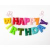 Happy Birthday Felt Fabric Garland | Rainbow Birthday Banner | Reusable Birthday Decoration | Colorful Festive Birthday Party Supply