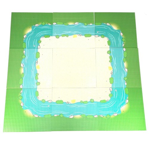 General Jim's City Street Colorful Baseplate River Sandy Beach Island Seaside Building Blocks Road Plates 9 Piece Set - for Teens and Adultss