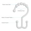 Amazer Plastic Shower Curtain Hooks, Shower Curtain Hooks Rings, Double Shower Curtain Hooks, Shower Hooks for Shower Curtain, White Shower Curtain Hooks for Curtain&Liner Bathroom- 12 Pcs