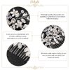 Evild Rhinestone Wedding Hair Comb Leaf Bead Headpieces Clip Crystal Bridal Headdress Flower Accessories for Brides and Bridesmaids (Silver)