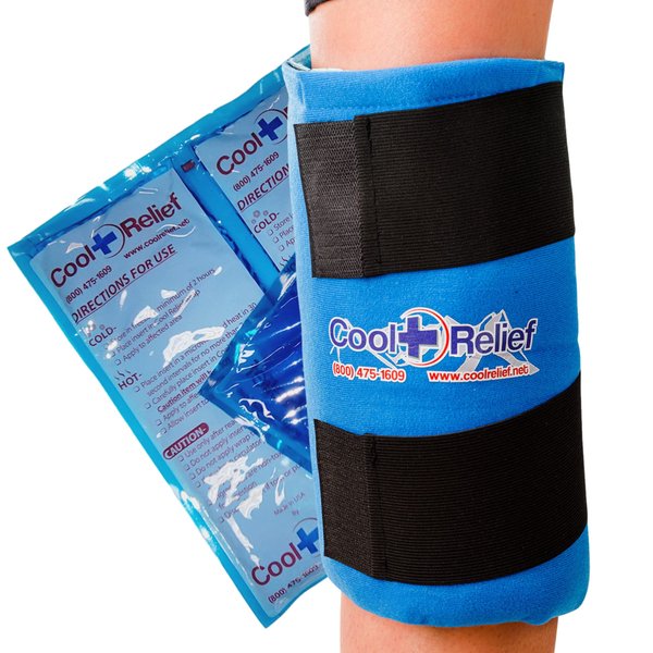 Cool Relief Knee Ice Wrap with Compression (11” x 12”) Flexible Knee Cool Pack Wrap, Knee Compression - Ice Packs for Injuries Reusable, Knee Ice Pack Wrap for Joint Pain Relief & Faster Recovery