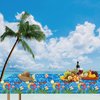 Kesfey 3 Packs Pool Party Tablecloths 51 x 87 Inch Waterproof Plastic Beach Tablecloth Water Print Hawaiian Party Table Cover with Sea Wave Backdrop for Swimming Pool Party Beach Birthday Decoration
