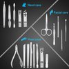 Manicure Set Nail Clippers Pedicure Kit -18 Pieces Stainless Steel Manicure Kit, Professional Grooming Kits, Nail Care Tools with Luxurious Travel Case Black