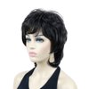 Lydell Short Length Layered Shaggy Full Synthetic Wigs (4 Dark Brown)