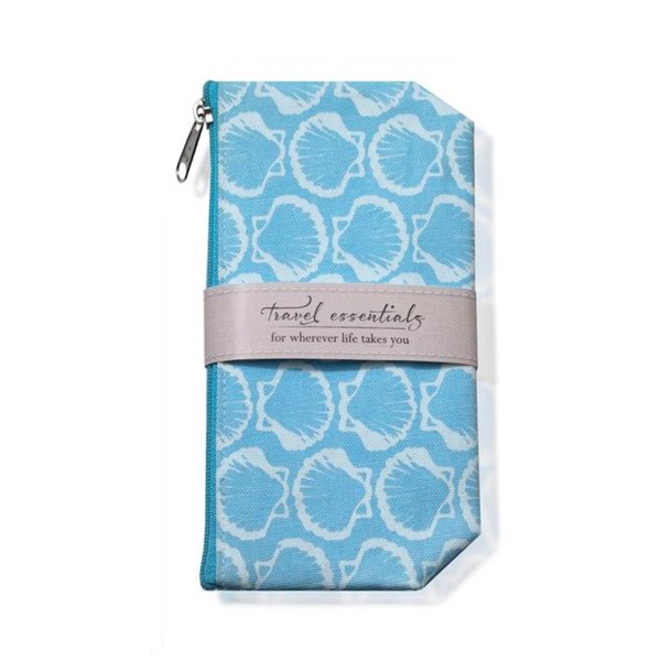 Mangiacotti Cosmetic Bag Travel Essentials Canvas Makeup Pouch Toiletry Bags, 4.75" x 8.5", Ocean