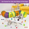 Retro Shaw Cat Toys for Indoor Cats 33 Pack,Kitten Toy Interactive Cat Feather Toy,Collapsible Cat Tunnel Tube Tent,Cat Springs Bell Rainbow Ball Crinkle Toy Mice Toy Pompom Ball Kitty Chase Exercise