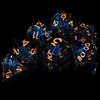 AUSTOR 7-Die DND Dice Set Handmade Sharp Edge Polyhedral Dice for Dungeons and Dragons RPG MTG Table Games（Dark Star）