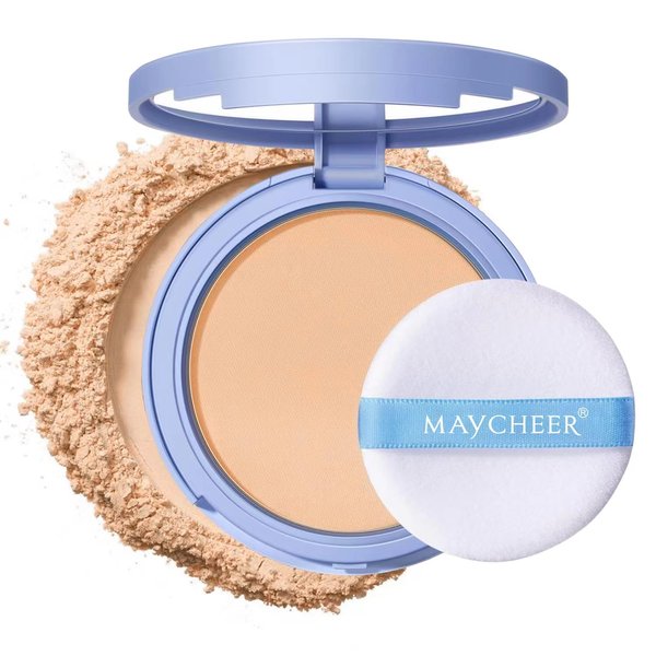 Oil Control Face Pressed Powder，Waterproof Long Lasting Finishing Face Powder, Cruelty-free，Matte Smooth Setting Powder Makeup，0.35Oz (dark, 1)