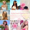 3Pcs Rose Hair Clip Flower Hairpin for Woman Girl, Hawaiian Fabric Rose Brooch Floral Clips Headpieces for Wedding Summer Beach Party