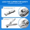 Lux German Nail Clippers Grip for Men, The UltraSharp Fingernail Clippers with Catcher, No Splash Toenail Clippers for Thick Nails for Seniors, Portable Nail Clipper with Catcher File and Safety Lock