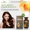 Herbishh Hair Color Shampoo 10 Sachet +1 Argan Hair Mask Pouch | 3 in 1 Hair Dye | PPD Free | Easy to Use | Gray Coverage | Travel Size | Available in 6 Colors | (Light Brown)