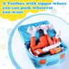 7 Pcs My 1st Toolbox Playset Stuffed Construction Tools Plush Toy Including Drill, Screwdriver, Handsaw, Hammer, Wrench, Plier and Zippered Tool Box for Toddlers Kids Christmas Birthday Party Favor