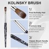 Shine Chance Acrylic Nail Art Brush Size 8, 100% Pure Kolinsky Hair Oval Nail Brush for Acrylic Application, Professional Nail Extension Manicure Tool Striping Nail Drawing Pen for DIY Home Salon