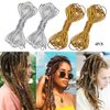 4 Pieces 5M Elastic Cords Braids Hair Dreadlock Braids Hair Accessories Metallic Tinsel Stretch Cord Ribbon Gold Silver String Jewelry Thread for Hair Braiding Ornament Hanging and Gift Wrapping