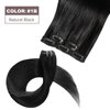 clip in Hair Extensions Natural Black Real Human Hair 16inch 30g 5pcs to add volume Remy Human Hair Extensions