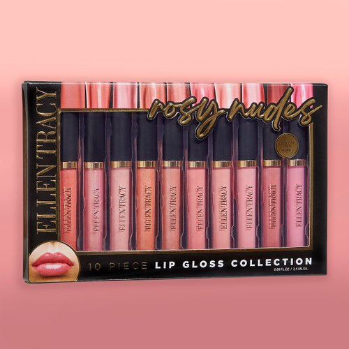 ELLEN TRACY Lip Gloss Collection | 10 Shades Complete Lip Makeup Set, Liquid, 2.50 ML Each Tube