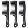xnicx 3pcs Wide Tooth Comb Set,Detangling Hair Comb for Curly,Wet,Thick Hair,Hair Brush Shower Comb Detangler Hair Wide Comb with Care Handgrip Comb Styling Comb for Women,Men Black
