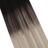 Ugeat Tape in Human Hair Extensions Balayage Tape in Hair Extensions Real Hair Double Sided Natural Black Mix Ash Blonde with Platinum Blonde Balayage Tape in Hair Extensions 12inch 20Pcs 30G