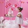 GOSUOA Red Happy Birthday Banner with 12Pcs Pennant Banner Flags,Paper Happy Birthday Bunting Banner for Kids Adults Birthday Party Supplies