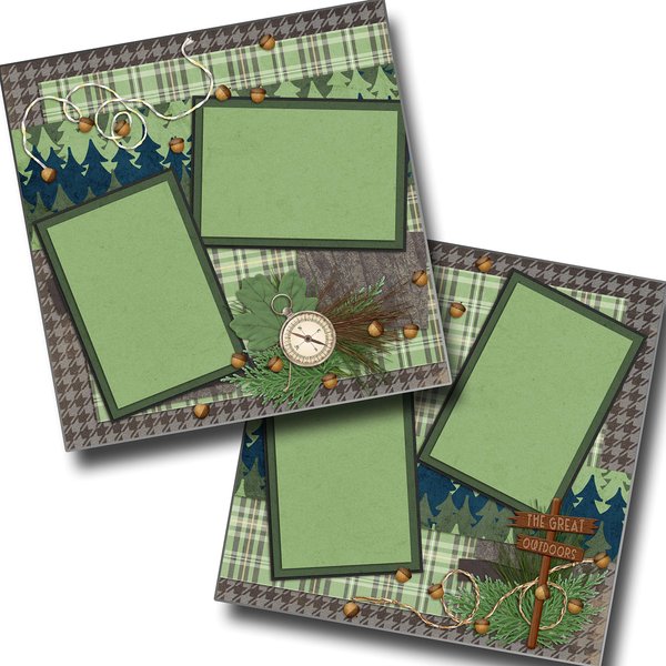 The Great Outdoors - Premade Scrapbook Pages - EZ Layout 2083