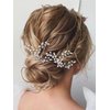 Heread Pearl Bride Wedding Hair Pins Silver Crystal Bridal Hair Pieces Rhinestones Hair Accessories for Women and Girls