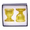 Soulvinee Glass Eye Wash Cup Smooth Edge, Eye Wash Cups - Eye Shaped Rim, Snug Fit Yellow Color (2 Pcs.)