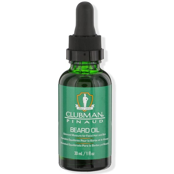 Clubman Pinaud Beard Oil, Balanced Moisture for Facial Hair and Skin, 1 oz