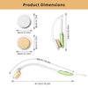 Fanwer 3 in 1 Lotion Applicator for Back & Back Bath Brush for Shower for Men and Women, 18.9in Back Scrubber for Shower,Shower Body Brush, Sunscreen Applicator with Curved Long Handle for Elderly