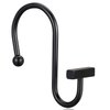 Black Shower Curtain Hooks, Rust Proof Shower Curtain Rings for Bathroom, CHICTIE Modern Metal Decorative Shower Hooks Hangers for Shower Curtain Rod, Square T Bar Shape Set of 12