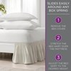 Easy Fit Solid Elastic Wrap Around Bed Skirt, Easy On/Off Dust Ruffle (18 Inch Drop), Queen/King, Spa