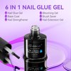 Gelike EC Gel X Nail Kit- 6 in 1 UV Strong Gel Glue, 240PCS Short Almond Nail Tips, and UV Lamp