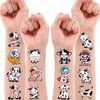 101 PCS Cow Print Farm Animals Temporary Tattoos Themed Birthday Party Decorations Favors Supplies Decor Funny Holy Cow Im One Tattoo Stickers Gifts For Boys Girls Class Prizes Carnival Cartoon