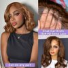 13x4 Bob Wig Human Hair Short Chocolate Brown HD Lace Front Wigs Human Hair with Baby Hair 180 Density Body Wave Frontal Human Hair Wigs Pre Plucked Hairline 4# Brown Wig 10 Inch