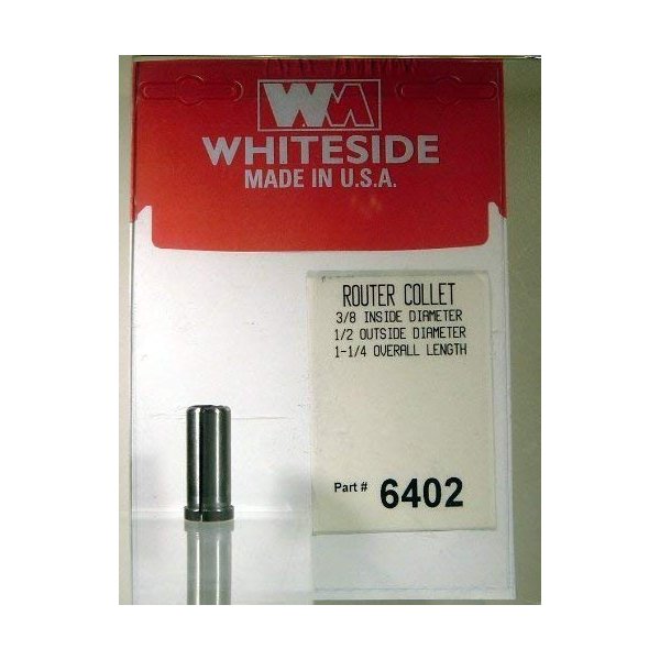 Whiteside Router Bits 6402 Steel Router Collet with 3/8-Inch Inside Diameter and 1/2-Inch Outside Diameter