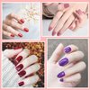 SILPECWEE 24 Sheets Glitter Solid Color Nail Wraps for Women Nail Polish Strips Self Adhesive Nail Polish Stickers Gel Nail Strips for Nail Art Fingernail Manicure Stickers with 1pc Nail File