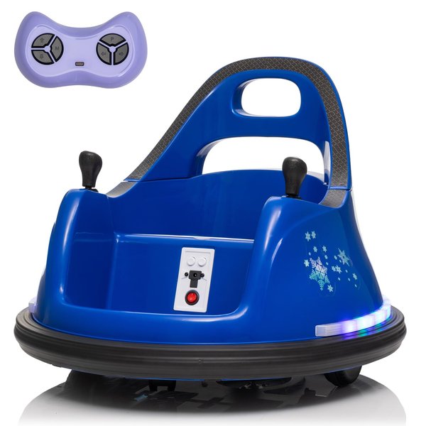 LUIBAS Electric Kids Car 12V Ride On Bumpin Bumper Car for Boys and Girls, Electric Bumper Car Toy Gifts W/Parent Remote Control, 360° Spin, Music and Bright LED Lights, Dark Blue