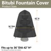 Bitubi Fountain Cover（36"x42"） 600D Oxford Cloth Garden Fountain Statue Protective Cover with Drawstring Waterproof Windproof Fountain Protector,Black