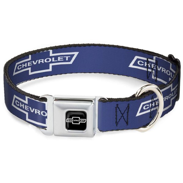 Buckle-Down DC-WCH043-WM 16-23" "CHAX-1965 CHEVROLET Bowtie Full Color Black/White" Dog Collar, Wide Medium
