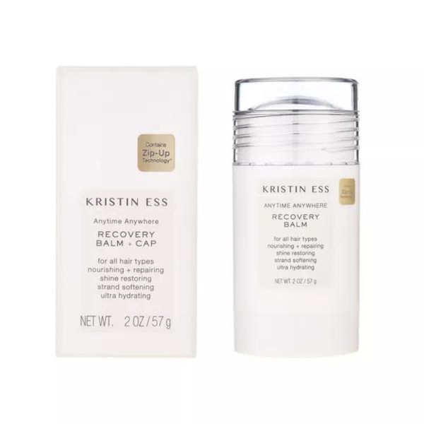 Kristin Ess Hair Anytime Anywhere Recovery Balm with Coconut Oil and Castor Oil for Dry Damaged Hair, Ultra Hydrating, Nourishing + Repairing, Restores Shine, Softens Hair, Vegan, 2 oz (Pack of 1)